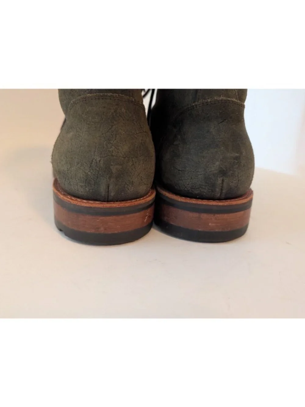 Taft The Dragon Green Textured Leather Cap Toe Combat Boots Sz 11